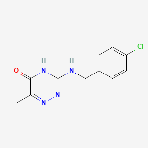 molecular formula C11H11ClN4O B14880100 3-[(4-Chlorobenzyl)amino]-6-methyl-1,2,4-triazin-5-ol 