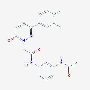 molecular formula C22H22N4O3 B14880119 N-(3-acetamidophenyl)-2-(3-(3,4-dimethylphenyl)-6-oxopyridazin-1(6H)-yl)acetamide 