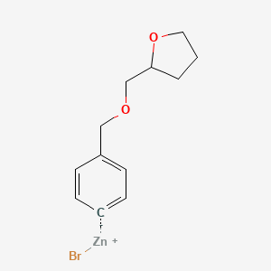 molecular formula C12H15BrO2Zn B14880127 4-[(Tetrahydrofurfuryloxy)methyl]phenylZinc bromide 