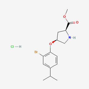 molecular formula C15H21BrClNO3 B1488015 Methyl (2S,4S)-4-(2-bromo-4-isopropylphenoxy)-2-pyrrolidinecarboxylate hydrochloride CAS No. 1354486-46-6