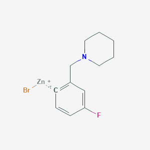 4-Fluoro-2-[(1-piperidino)methyl]phenylZinc bromide