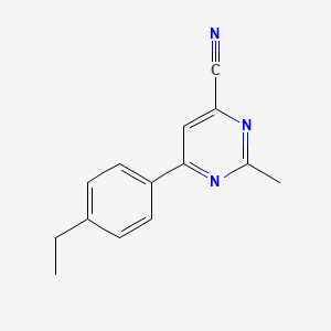 molecular formula C14H13N3 B14880263 6-(4-Ethylphenyl)-2-methylpyrimidine-4-carbonitrile 