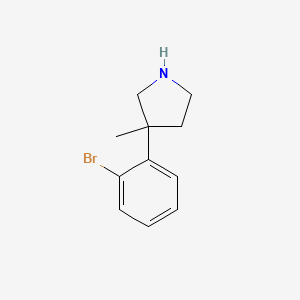 molecular formula C11H14BrN B14880274 3-(2-Bromophenyl)-3-methylpyrrolidine 