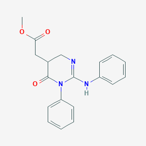 molecular formula C19H19N3O3 B1488028 2-苯胺基-6-氧代-1-苯基-1,4,5,6-四氢嘧啶-5-基乙酸甲酯 CAS No. 1374509-44-0