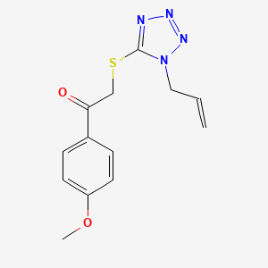 molecular formula C13H14N4O2S B14880284 2-((1-allyl-1H-tetrazol-5-yl)thio)-1-(4-methoxyphenyl)ethanone 