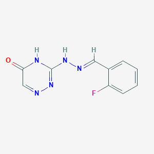 3-[(2E)-2-(2-fluorobenzylidene)hydrazinyl]-1,2,4-triazin-5-ol