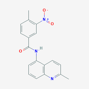 molecular formula C18H15N3O3 B14880423 4-methyl-N-(2-methylquinolin-5-yl)-3-nitrobenzamide 