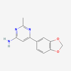 molecular formula C12H11N3O2 B1488043 6-(2H-1,3-benzodioxol-5-yl)-2-methylpyrimidin-4-amine CAS No. 1368526-07-1