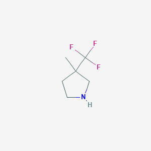 molecular formula C6H10F3N B1488044 3-Methyl-3-(trifluoromethyl)pyrrolidine CAS No. 1531508-12-9