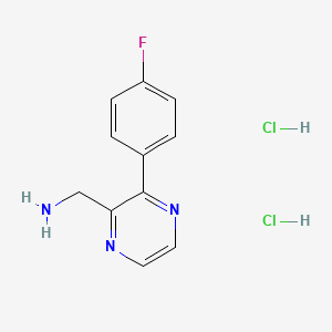 molecular formula C11H12Cl2FN3 B14880444 (3-(4-Fluorophenyl)pyrazin-2-yl)methanamine dihydrochloride 