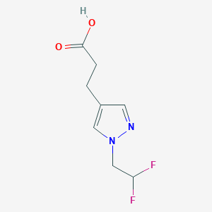 molecular formula C8H10F2N2O2 B1488046 3-[1-(2,2-difluoroethyl)-1H-pyrazol-4-yl]propanoic acid CAS No. 1782490-78-1