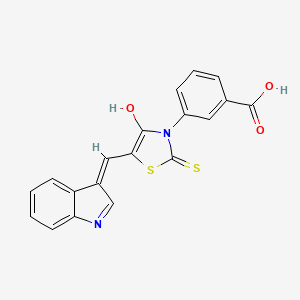 3-[(5Z)-5-(1H-indol-3-ylmethylidene)-4-oxo-2-thioxo-1,3-thiazolidin-3-yl]benzoic acid