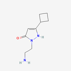 molecular formula C9H15N3O B1488049 1-(2-氨基乙基)-3-环丁基-1H-吡唑-5-醇 CAS No. 2091574-88-6