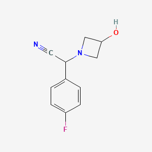 molecular formula C11H11FN2O B14880496 2-(4-Fluorophenyl)-2-(3-hydroxyazetidin-1-yl)acetonitrile 