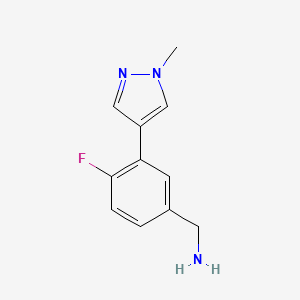 (4-fluoro-3-(1-methyl-1H-pyrazol-4-yl)phenyl)methanamine