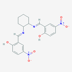 molecular formula C20H20N4O6 B14880538 2,2'-{cyclohexane-1,2-diylbis[nitrilo(E)methylylidene]}bis(4-nitrophenol) 