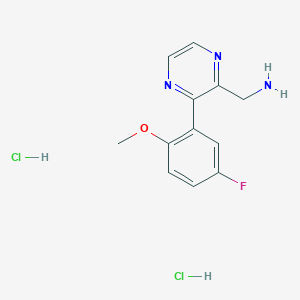 (3-(5-Fluoro-2-methoxyphenyl)pyrazin-2-yl)methanamine dihydrochloride