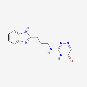 molecular formula C14H16N6O B14880578 3-{[3-(1H-benzimidazol-2-yl)propyl]amino}-6-methyl-1,2,4-triazin-5(4H)-one 