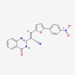 (2E)-3-[5-(4-nitrophenyl)furan-2-yl]-2-(4-oxo-3,4-dihydroquinazolin-2-yl)prop-2-enenitrile