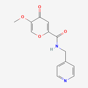 5-methoxy-4-oxo-N-(pyridin-4-ylmethyl)-4H-pyran-2-carboxamide