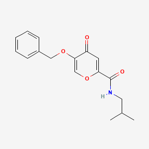 molecular formula C17H19NO4 B14880636 5-(benzyloxy)-N-isobutyl-4-oxo-4H-pyran-2-carboxamide 