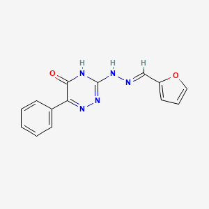 (E)-3-(2-(furan-2-ylmethylene)hydrazinyl)-6-phenyl-1,2,4-triazin-5(4H)-one