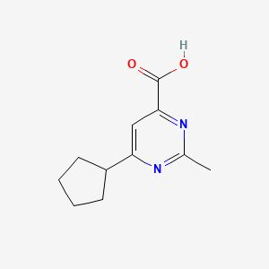 molecular formula C11H14N2O2 B14880669 6-Cyclopentyl-2-methylpyrimidine-4-carboxylic acid 