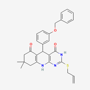 5-[3-(benzyloxy)phenyl]-8,8-dimethyl-2-(prop-2-en-1-ylsulfanyl)-5,8,9,10-tetrahydropyrimido[4,5-b]quinoline-4,6(3H,7H)-dione