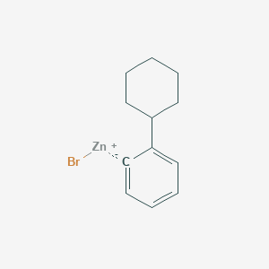 molecular formula C12H15BrZn B14880710 2-(Cyclohexyl)phenylZinc bromide 