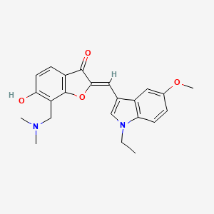 molecular formula C23H24N2O4 B14880713 (2Z)-7-[(dimethylamino)methyl]-2-[(1-ethyl-5-methoxy-1H-indol-3-yl)methylidene]-6-hydroxy-1-benzofuran-3(2H)-one 