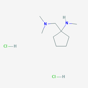 molecular formula C9H22Cl2N2 B1488074 1-((dimethylamino)methyl)-N-methylcyclopentan-1-amine dihydrochloride CAS No. 2098121-27-6