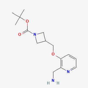 molecular formula C15H23N3O3 B14880787 Tert-butyl 3-(((2-(aminomethyl)pyridin-3-yl)oxy)methyl)azetidine-1-carboxylate 