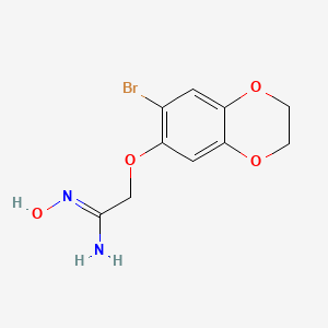 molecular formula C10H11BrN2O4 B14880802 (Z)-2-((7-bromo-2,3-dihydrobenzo[b][1,4]dioxin-6-yl)oxy)-N'-hydroxyacetimidamide 