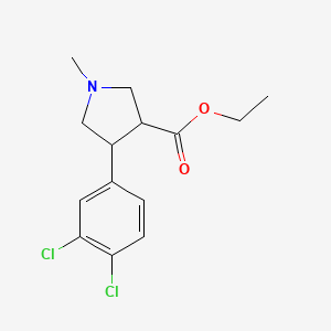 molecular formula C14H17Cl2NO2 B14880870 Ethyl 4-(3,4-dichlorophenyl)-1-methylpyrrolidine-3-carboxylate 