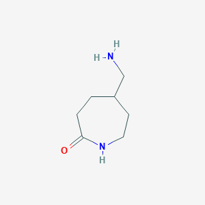 molecular formula C7H14N2O B14880898 5-(Aminomethyl)azepan-2-one 