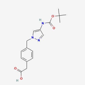 2-(4-((4-((tert-butoxycarbonyl)amino)-1H-pyrazol-1-yl)methyl)phenyl)acetic acid