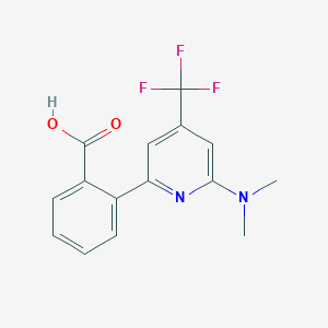 molecular formula C15H13F3N2O2 B1488093 2-(6-Dimethylamino-4-trifluoromethyl-pyridin-2-YL)-benzoic acid CAS No. 1208081-44-0