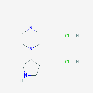 molecular formula C9H21Cl2N3 B1488095 1-Methyl-4-(3-pyrrolidinyl)piperazine dihydrochloride CAS No. 1219980-00-3