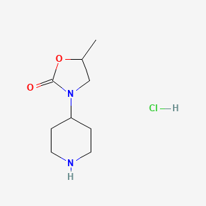 molecular formula C9H17ClN2O2 B14880955 5-Methyl-3-(piperidin-4-yl)oxazolidin-2-one hydrochloride 