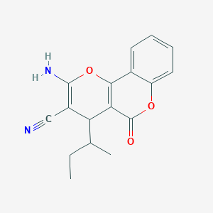 molecular formula C17H16N2O3 B14880967 2-Amino-4-(sec-butyl)-5-oxo-4,5-dihydropyrano[3,2-c]chromene-3-carbonitrile 