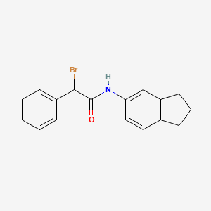 2-bromo-N-(2,3-dihydro-1H-inden-5-yl)-2-phenylacetamide