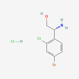 (2R)-2-Amino-2-(4-bromo-2-chlorophenyl)ethan-1-ol HCl