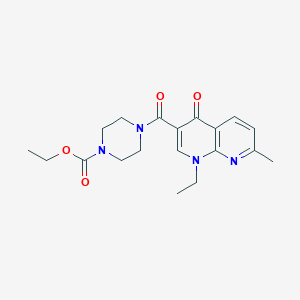 Ethyl 4-(1-ethyl-7-methyl-4-oxo-1,4-dihydro-1,8-naphthyridine-3-carbonyl)piperazine-1-carboxylate