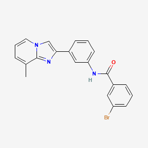 molecular formula C21H16BrN3O B14881009 3-bromo-N-[3-(8-methylimidazo[1,2-a]pyridin-2-yl)phenyl]benzamide 