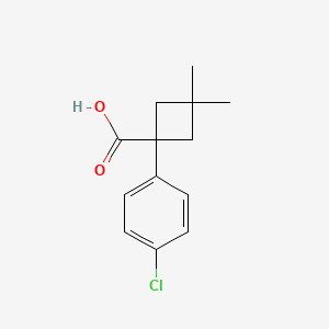 molecular formula C13H15ClO2 B1488102 1-(4-Chlorophenyl)-3,3-dimethylcyclobutane-1-carboxylic acid CAS No. 1508790-88-2
