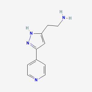 molecular formula C10H12N4 B14881047 2-(3-(pyridin-4-yl)-1H-pyrazol-5-yl)ethan-1-amine 