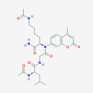 molecular formula C28H39N5O7 B14881059 N-Acetyl-L-leucylglycyl-N6-acetyl-N-(4-methyl-2-oxo-2H-1-benzopyran-7-yl)-L-lysinamide 