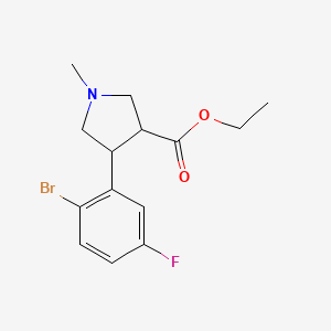 molecular formula C14H17BrFNO2 B14881072 Ethyl 4-(2-bromo-5-fluorophenyl)-1-methylpyrrolidine-3-carboxylate 