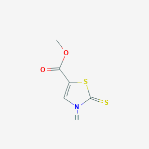 molecular formula C5H5NO2S2 B1488112 2-Mercaptothiazole-5-carboxylic acid methyl ester CAS No. 885685-70-1