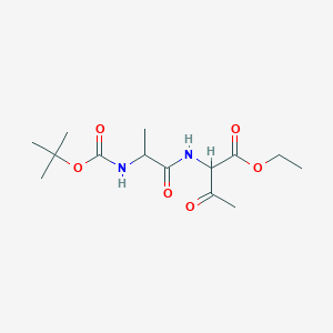 molecular formula C14H24N2O6 B1488113 Ethyl 2-(2-((tert-butoxycarbonyl)amino)propanamido)-3-oxobutanoate CAS No. 1259022-54-2